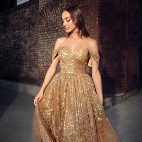 NEW TEA LENGTH OFF THE SHOULDER SLEEVELESS A-LINE TULLE SLEEVELESS DRESS CD870